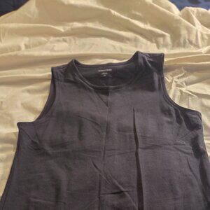 Eileen Fisher Women's Neutral Black Sleeveless Tank Stretch Midi Size S/P